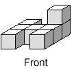 82. The drawing represents the view from directly above a solid figure that was built with cubes. Which drawing below shows a solid figure that would have this view from directly above?... D. 83.