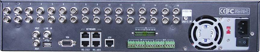 1 Product INTRODUCTION Description Product Description Rear Panel 16 channel unit shown Index Physical Interface Description 1 Video Input Audio Input Standard BNC.