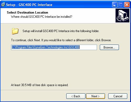 ) If you have a previous version of the GSC400 PC Interface installed on your PC then you should uninstall the current version before installing the newer one. 2.