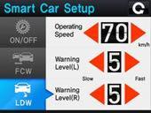 3) LDW( Lane Departure Warning ) Operating Speed : Press the left and right arrows to adjust - Default Value 60km/h, can be