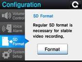 3) Format SD card Deletes all the recorded files of Micro SD card by clearing up the system.