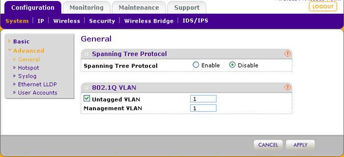 Note: Select the Untagged VLAN check box only if the hubs and switches on your LAN support the 802.1Q VLAN protocol.