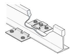 Verify the package contents of the ceiling installation kit. Mounting plate Clamp with screws 2.