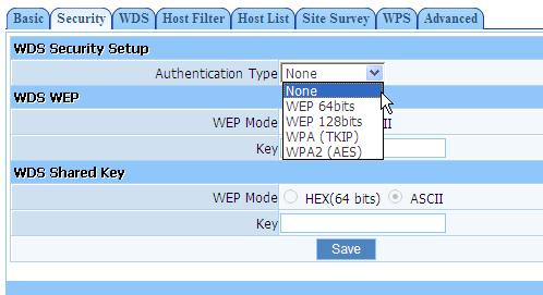Figure 7-7 Click on Wireless Management - AP Setup - WDS.