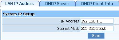 After entering the new IP, click on Save below, the router will reboot, and you will need to enter the user name and password again. Check your system status for IP again, and test connection.