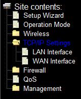4.5 TCP/IP Settings Figure 4-5 The Network Menu There are two submenus under the TCP/IP Settings menu (shown in Figure 4-5): LAN Interface, and WAN Interface.