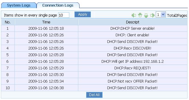 logs can be showed in one Page 4.3.2.