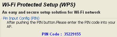 Wireless Host PIN Code: input the PIN of wireless network card that support WPS function.