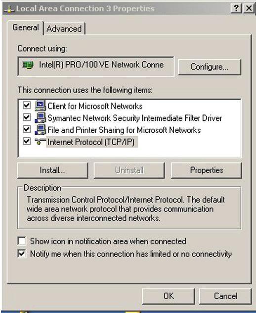 STEP: In order to establish communication between the personal computer and EE242, the IP-address of the personal computer has to be altered to fit the IP-number