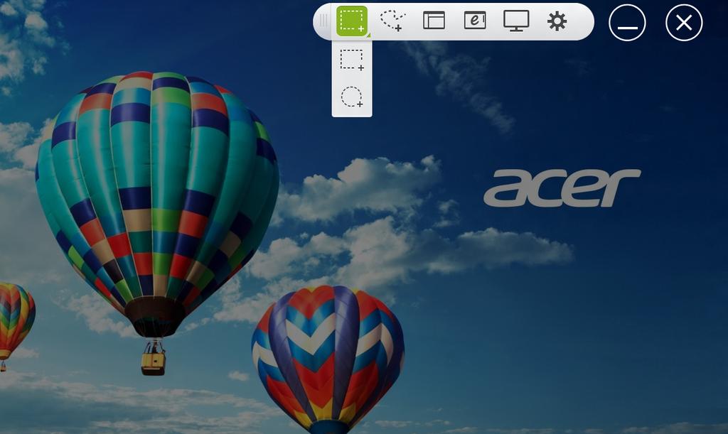 Acer Screen Grasp - 39 ACER SCREEN GRASP Acer Screen Grasp is a handy screen capture tool that allows you to capture all or part of anything that s displayed on your computer s screen.