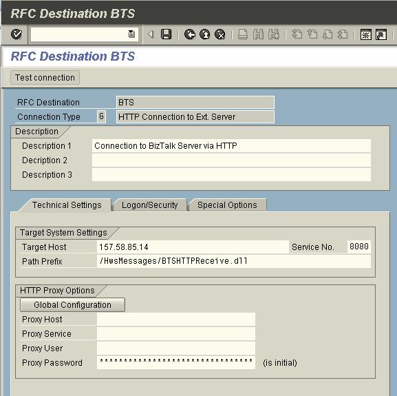 Figure 12 Setting HTTP Connection On the Logon/Security tab you can