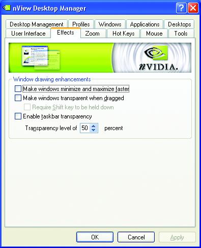 English nview User Interface properties This tab allows customization