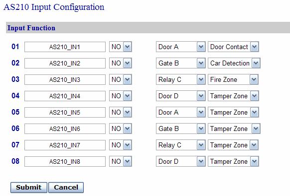 9.2.4 Input Setting In the left menu, click Input Setting to define the input devices connected to the GV-AS Controller. The number of input devices supported varies among different models.