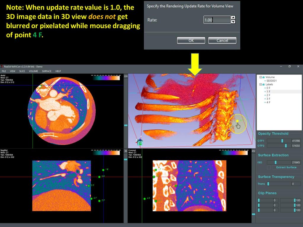 Figure 14. Update rate effect on 3D Views: Higher the update rate value, slower model updating.