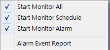 1.7 Start & Stop Monitor: Click Start & Stop Monitor button to control system monitor job. Start Monitor All: Check it to start all type of monitor job.