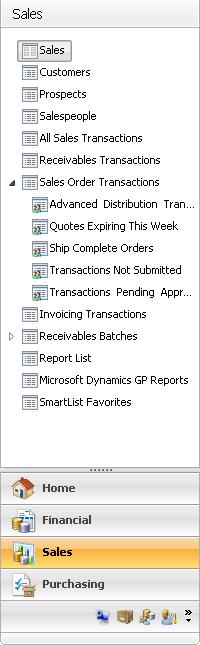 Overview of the navigation pane Customizing the navigation pane Area pages Toolbars Customizing toolbars Microsoft Dynamics GP search overview Overview of the navigation pane You can use the