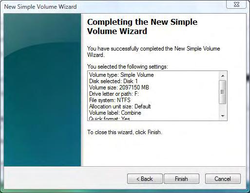 7. Click Format this volume with the following settings and Perform a quick format, select the File system,