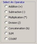 It will allow you to add, subtract, multiply, divide, sum, or count the data in your report. The other option that you have is concatenation. This allows you to combine two fields into one.