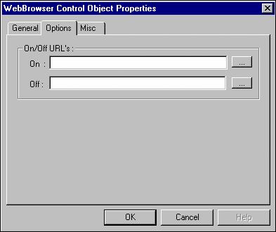 On-Off Select this option when you want to launch two different web pages in your web browser control window one when the string object is turned on, and the other when it is turned off.