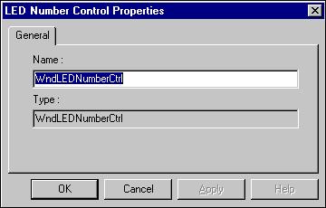 The LED Number Control Display Properties dialog appears: Enter the name of the LED number control object