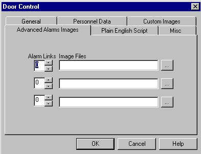 5. At the Advanced Alarms Images page, you can choose to display a specific image for a forced entry, door ajar, or custom alarm, by browsing to or entering an image file (in their respective edit