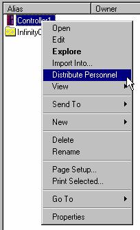 Sending All Personnel Objects to a Specific Controller Select and right-click on the controller to which the Personnel objects