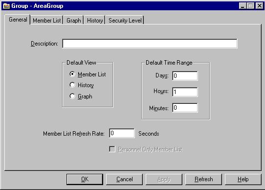 Using the Group Editor The Group General Tab You use the General tab to set up data sampling parameters for the group you are configuring.