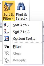 Sorting Data: Once you have created your spreadsheet and entered in some data, you may want to organize the data in a certain way.