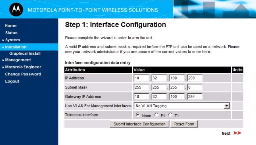 6.2. Interface Configuration This section describes the IP address and wireless configuration.