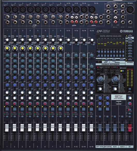 Overview EMX5016CF is a versatile powered mixer that combines a power amplifier with a mixing console in a single unit.