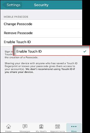 Advanced App Options Mobile Passcode and Fingerprint 1. Set a mobile passcode or authorize fingerprint login by tapping Device Settings from Menu. 2. Select Security.
