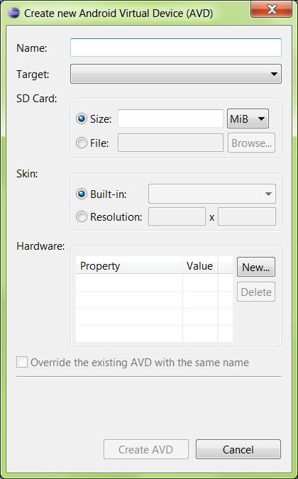 41 Settingup your development environment Creating an AVD Use the Android SDK and AVD Manager from the Window