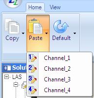 Procedure for pasting settings (in main window) <4. Basic Software Operations > 34 We describe the procedure below using an example for pasting to channel settings of Channel 2. 1.