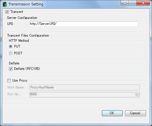 5.2 File Transmission Settings <4. Basic Software Operations > 78 Selecting View>Setting>Transmission Setting from the main window menu displays the Transmission Setting dialog.