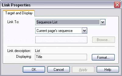 To add an up level link to sequence pages 1. In the map, right-click on the sequence and choose Choose Up Level. A small chain link appears below your cursor. 2.