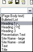Changing text To apply a style to new text 1. Place your cursor where you want the text. 2. On the Format bar, select a style from the Style list. 3. Begin typing.