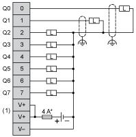 Conexiones y esquema Salidas digitales ( ) Fusible tipo T (1)