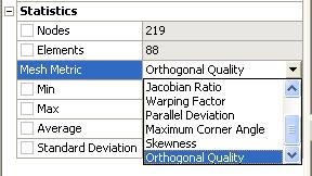 required criteria to get details for quality It shows minimum, maximum, average and standard deviation Different physics and different solvers have different