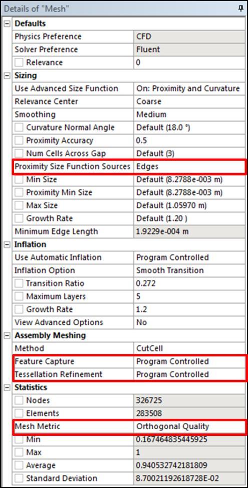 Controls Set Advanced Size Functions Proximity SF Sources : 'edges', faces or edges and faces Define correct Min Size (details next slide) Inflation defined by Global or Local controls Combined
