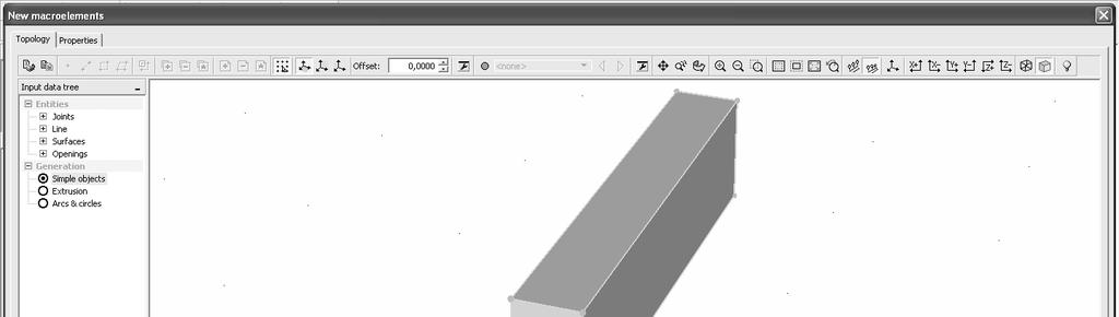 Zoom extend button to fit the structure into the window Figure 22: Preview of the specified parametric entity before it is created.