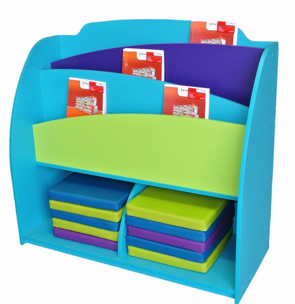 00 Laminex colours shown in picture are non-standard POA Funky book display Melamine three face-out display tiers with four