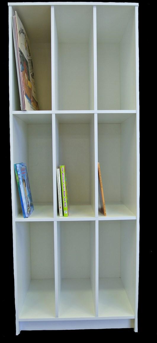00 Big book cupboard 12 Compartments for large books or games White cupboard