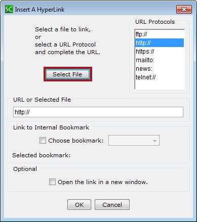 Insert a PDF In addition to inserting hyperlinks to Web pages, you can add a hyperlink to a file you have saved, such as a PDF. 1. Make sure the file (e.g., PDF) is saved to your computer, to a location such as My Documents.