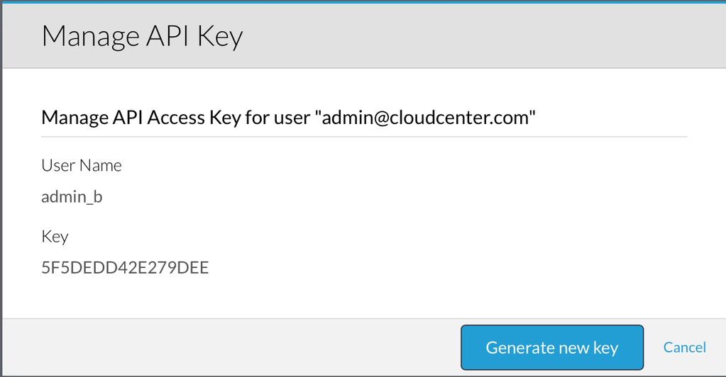 API Credentials (continued) This is the Username and Key you will use for REST