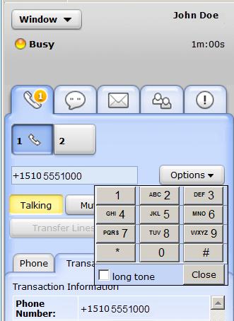 4. Select the long tone check box (clear the check box to switch back to short tone). 5. Input the digits or characters using the keyboard or the Dial Pad.