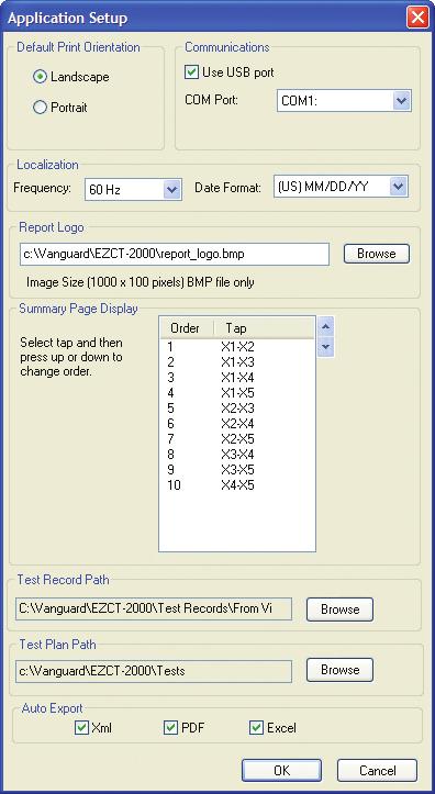 transfer test plans, retrieve test records from the EZCT-2KA, and export test records in Excel