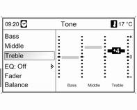 94 Introduction Setting bass, middle and treble Setting the volume distribution between