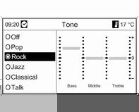 Introduction 95 Optimising the tone for the style of music Select Bass:, Midrange: or Treble:. Set the desired value for the selected option.