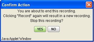 When you want to resume your recording, click on the Resume button.