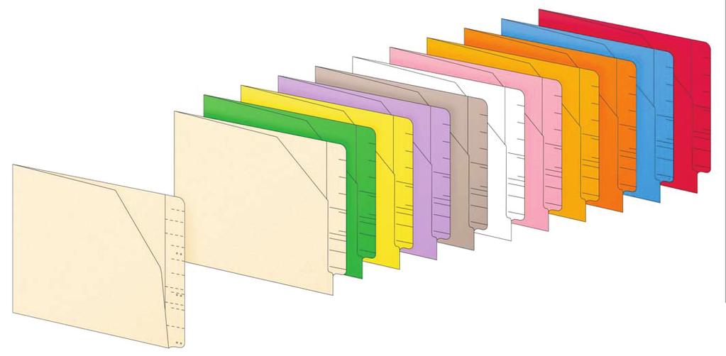 FILE POCKETS & ENVELOPES End-Tab File Pockets Manila and Colors Diagonal cut front panel allows easy access to contents. Closed on two sides to secure documents from falling out.
